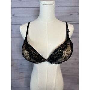 NWT Victoria’s Secret Bombshell Lace Mesh Push-Up Bra Black 36B